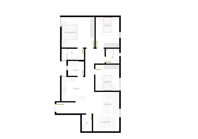  Three Bedroom Apartment - Unfurnished 