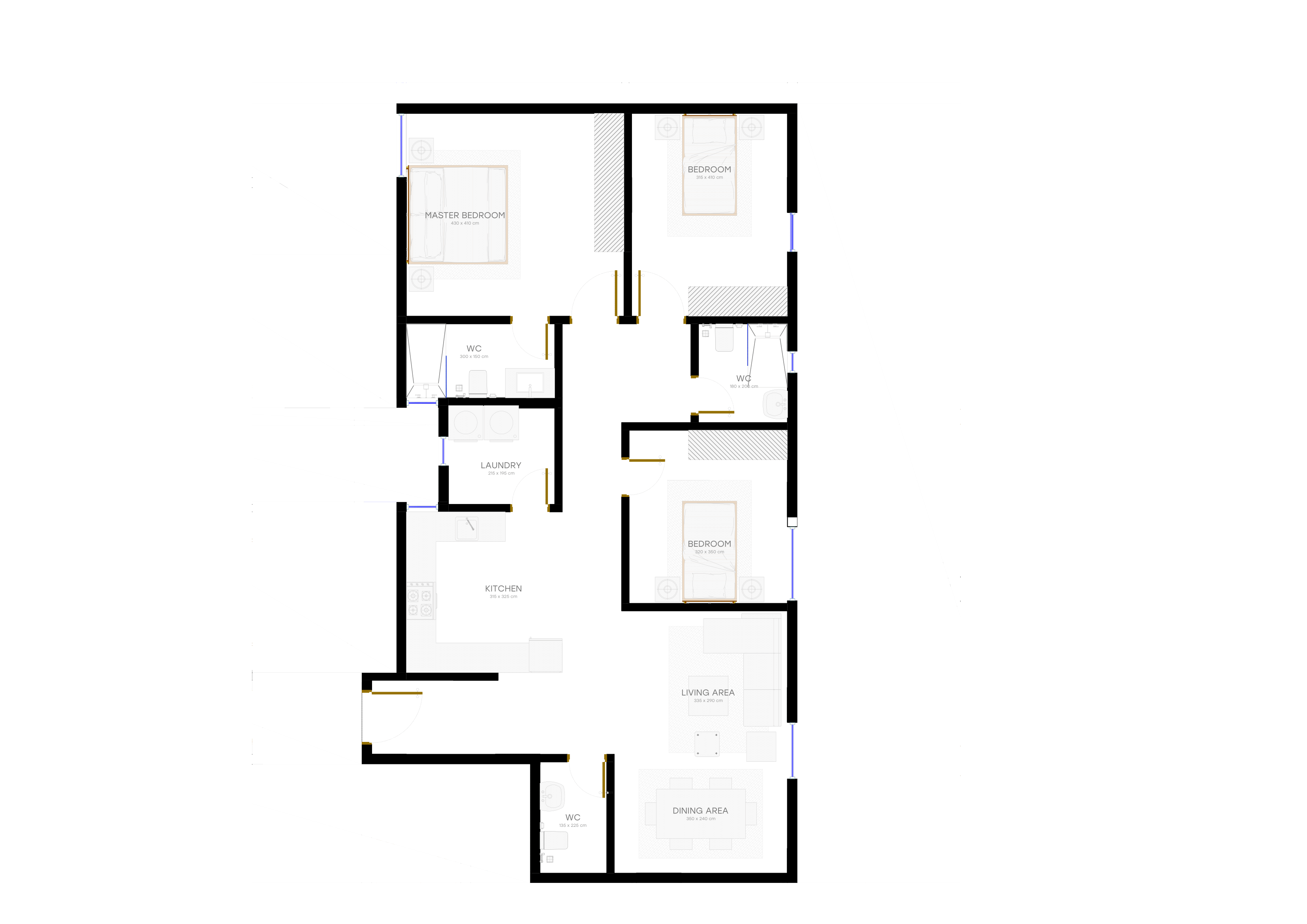 Unfurnished - Three Bedroom Apartment 