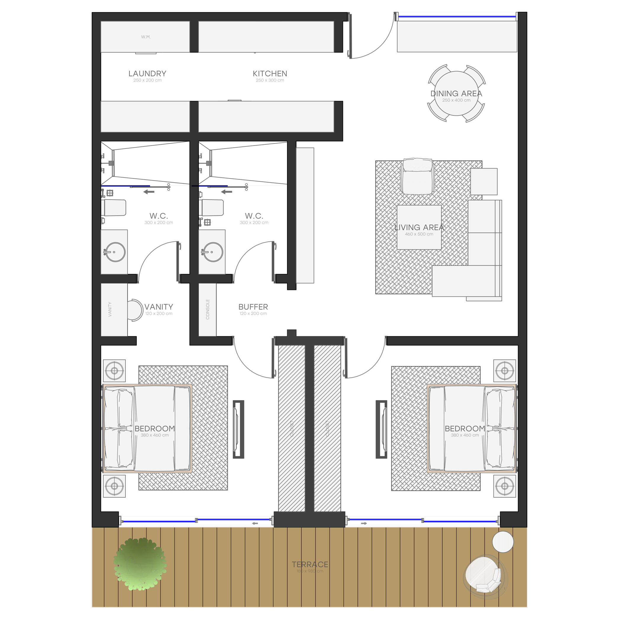 Fully Furnished - Two Bedroom Apartment