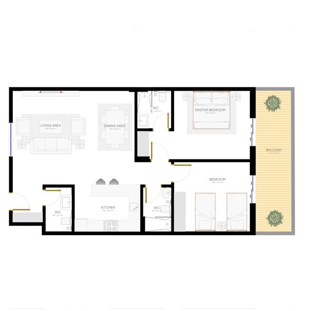 Unfurnished - Two Bedroom Apartment 